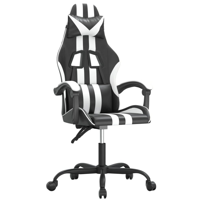 Scaun de gaming pivotant, negru și alb, piele ecologică - WALTI WALTI