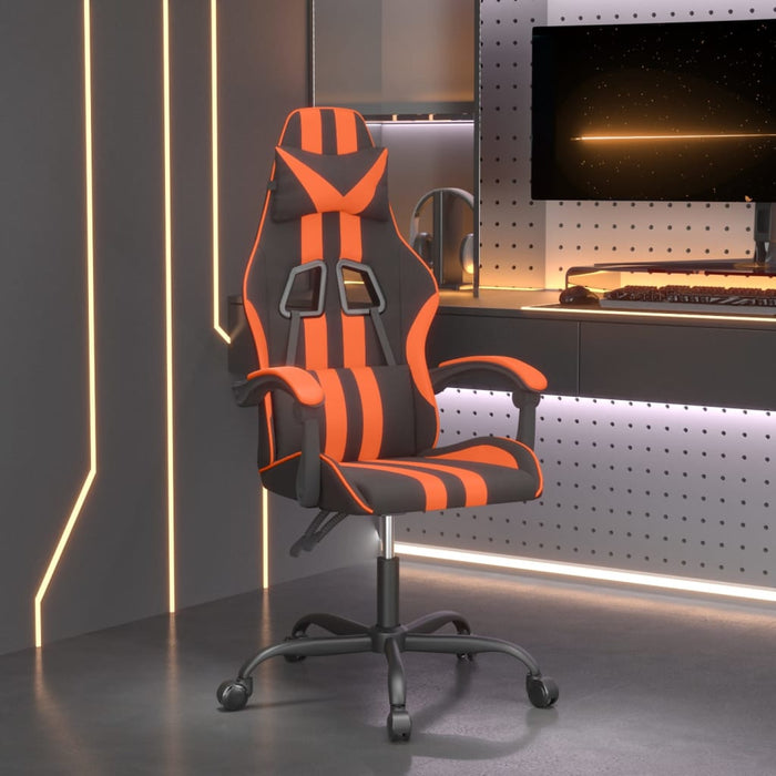 Scaun de gaming pivotant, negru și portocaliu, piele ecologică - WALTI WALTI