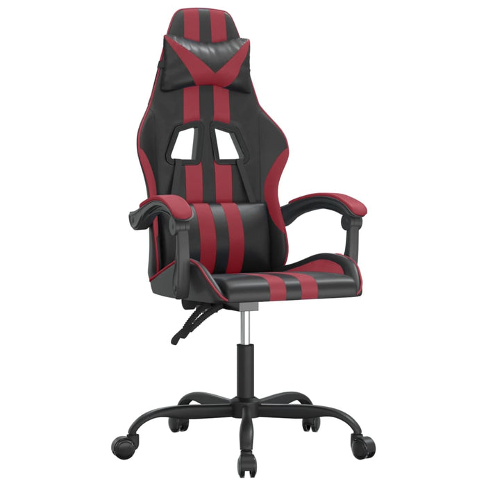 Scaun de gaming pivotant, negru și roșu vin, piele ecologică - WALTI WALTI
