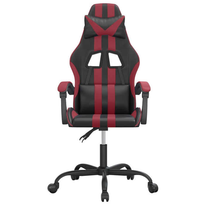 Scaun de gaming pivotant, negru și roșu vin, piele ecologică - WALTI WALTI