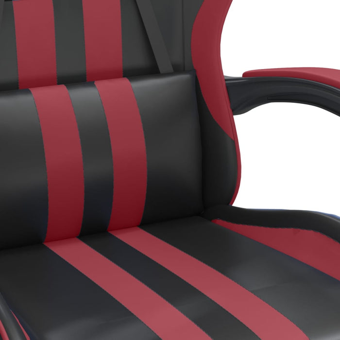 Scaun de gaming pivotant, negru și roșu vin, piele ecologică - WALTI WALTI