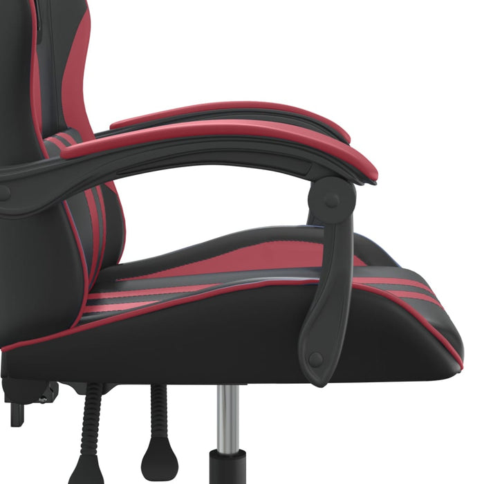 Scaun de gaming pivotant, negru și roșu vin, piele ecologică - WALTI WALTI