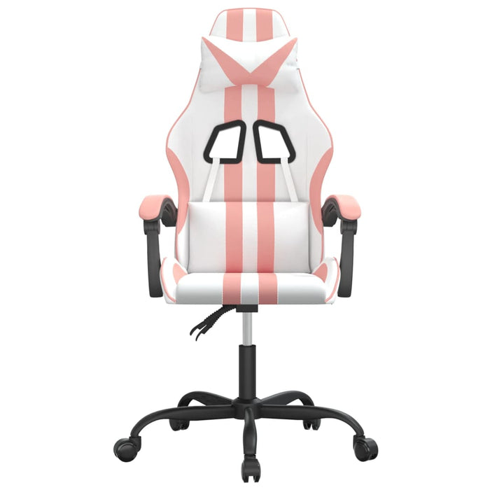 Scaun de gaming pivotant, alb și roz, piele ecologică - WALTI WALTI