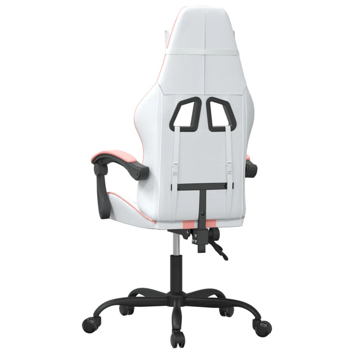 Scaun de gaming pivotant, alb și roz, piele ecologică - WALTI WALTI