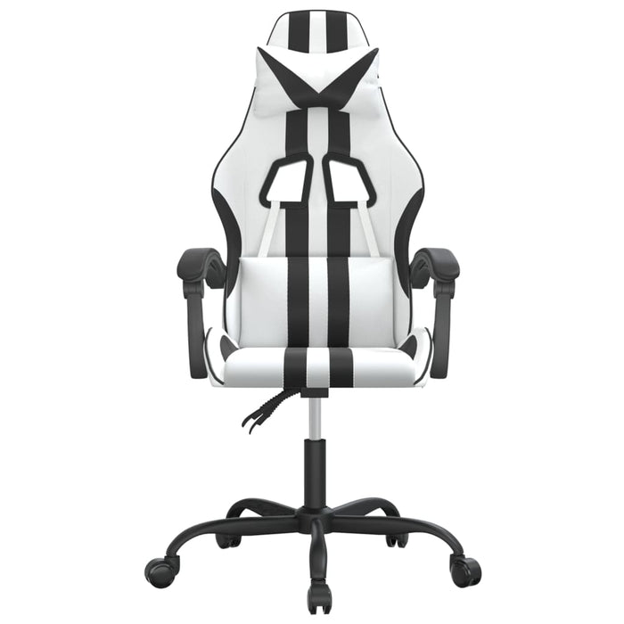 Scaun de gaming pivotant, alb și negru, piele ecologică - WALTI WALTI
