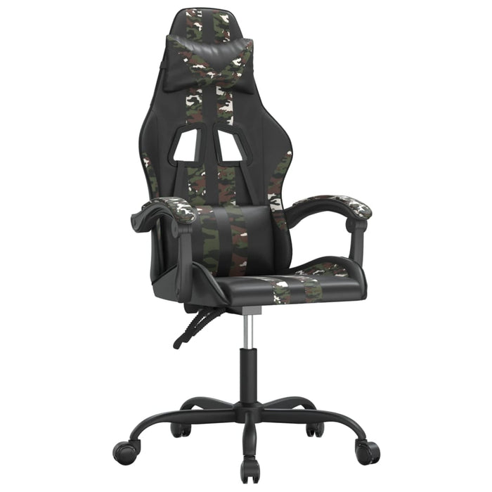 Scaun de gaming pivotant, negru și camuflaj, piele ecologică - WALTI WALTI