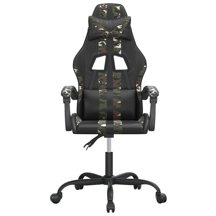 Scaun de gaming pivotant, negru și camuflaj, piele ecologică - WALTI WALTI