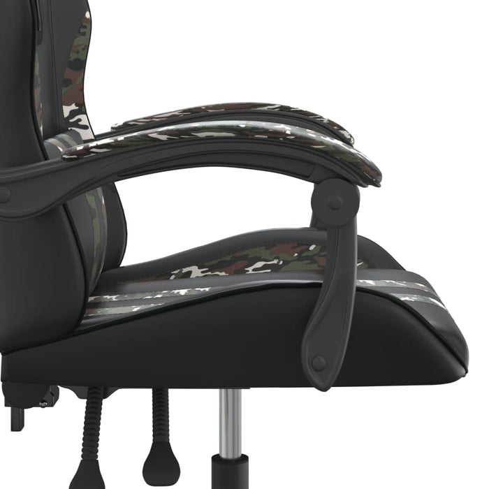 Scaun de gaming pivotant, negru și camuflaj, piele ecologică - WALTI WALTI