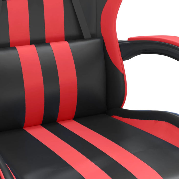 Scaun de gaming pivotant/suport picioare negru/roșu piele eco - WALTI WALTI