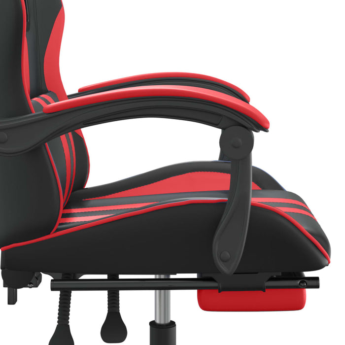 Scaun de gaming pivotant/suport picioare negru/roșu piele eco - WALTI WALTI