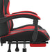 Scaun de gaming pivotant/suport picioare negru/roșu piele eco - WALTI WALTI