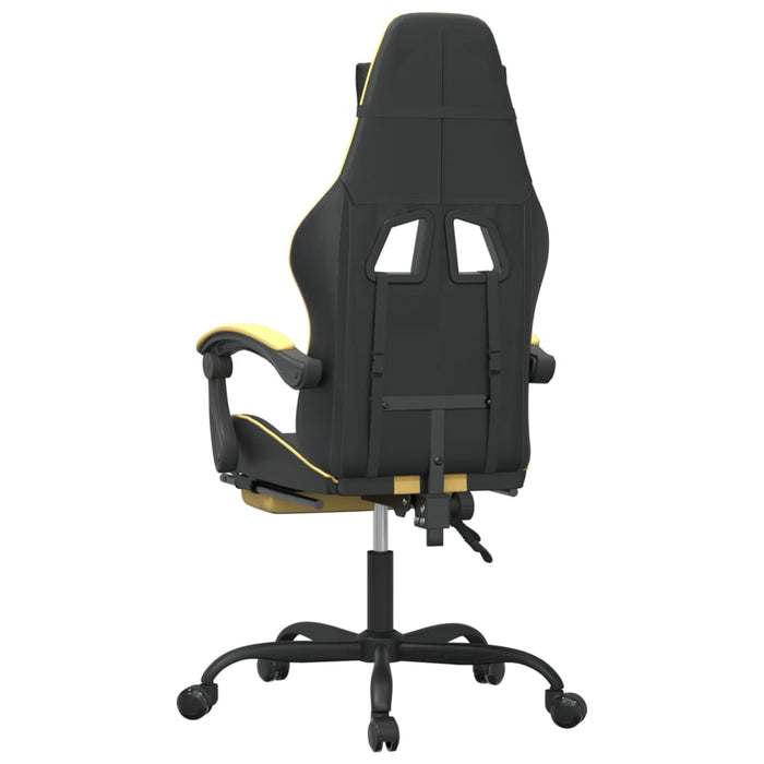 Scaun de gaming pivotant/suport picioare negru/auriu piele eco - WALTI WALTI