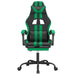 Scaun de gaming pivotant/suport picioare negru/verde piele eco - WALTI WALTI