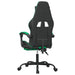 Scaun de gaming pivotant/suport picioare negru/verde piele eco - WALTI WALTI