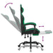 Scaun de gaming pivotant/suport picioare negru/verde piele eco - WALTI WALTI