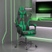 Scaun de gaming pivotant/suport picioare negru/verde piele eco - WALTI WALTI