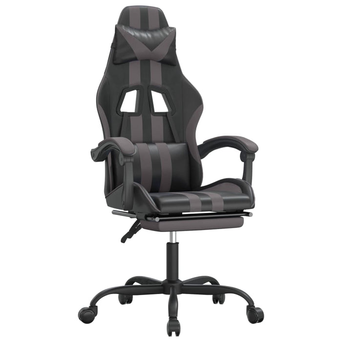Scaun de gaming pivotant/suport picioare negru/gri piele eco - WALTI WALTI