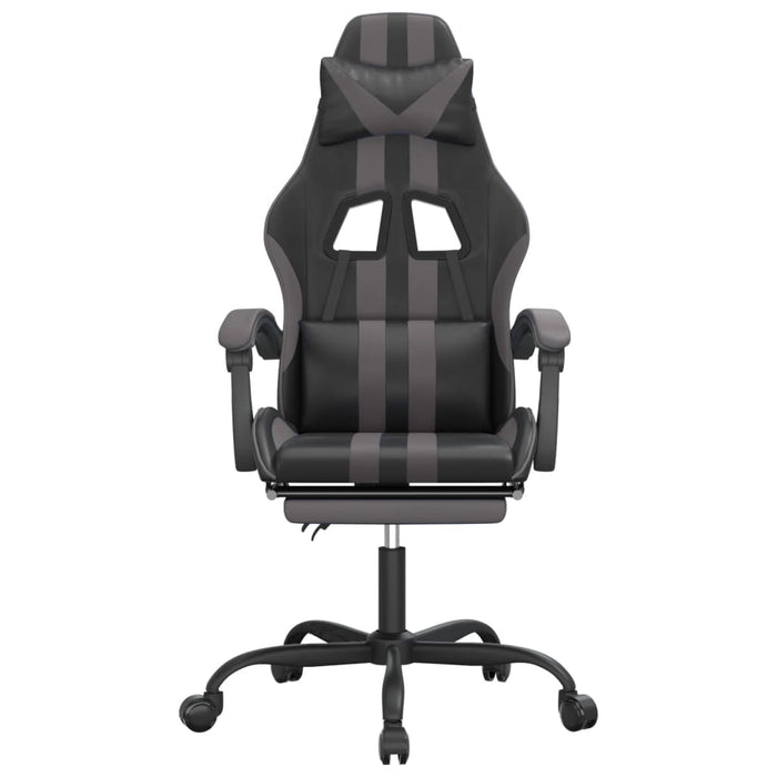 Scaun de gaming pivotant/suport picioare negru/gri piele eco - WALTI WALTI