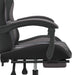 Scaun de gaming pivotant/suport picioare negru/gri piele eco - WALTI WALTI