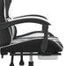 Scaun gaming pivotant/suport picioare negru/alb piele eco - WALTI WALTI