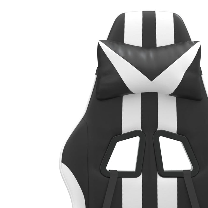 Scaun gaming pivotant/suport picioare negru/alb piele eco - WALTI WALTI
