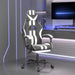 Scaun gaming pivotant/suport picioare negru/alb piele eco - WALTI WALTI