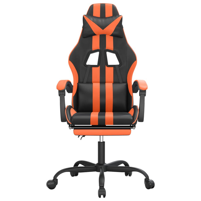 Scaun de gaming pivotant/suport picioare negru/oranj piele eco - WALTI WALTI