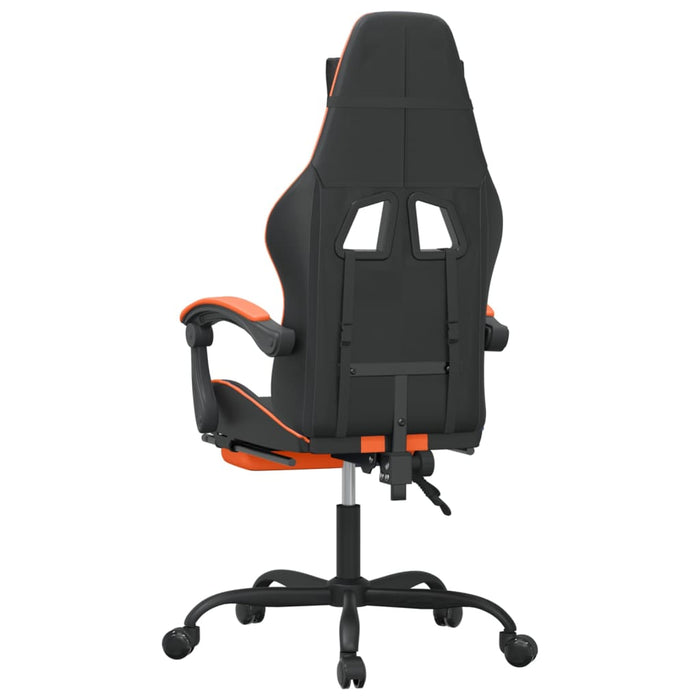 Scaun de gaming pivotant/suport picioare negru/oranj piele eco - WALTI WALTI