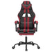 Scaun gaming pivotant/suport picioare negru/roșu vin piele eco - WALTI WALTI