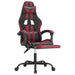 Scaun gaming pivotant/suport picioare negru/roșu vin piele eco - WALTI WALTI