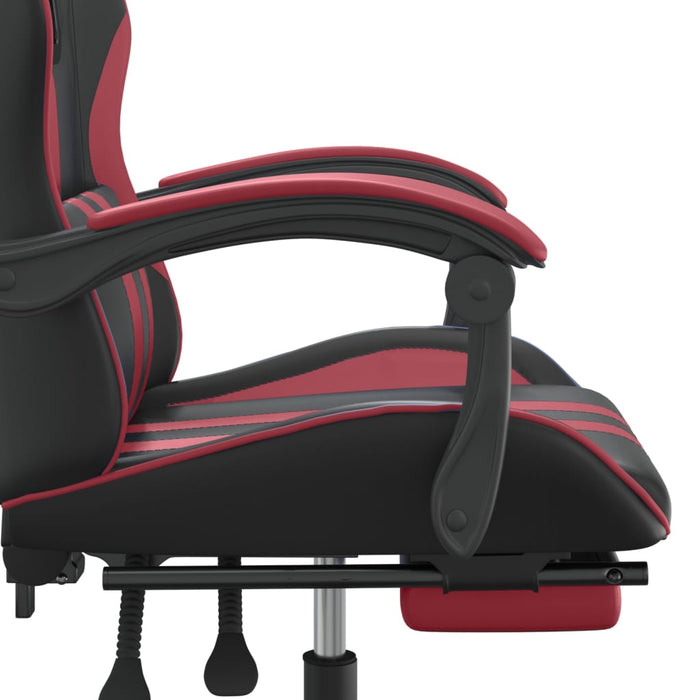 Scaun gaming pivotant/suport picioare negru/roșu vin piele eco - WALTI WALTI