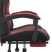 Scaun gaming pivotant/suport picioare negru/roșu vin piele eco - WALTI WALTI
