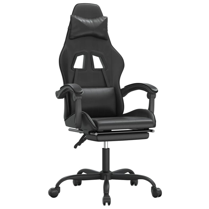 Scaun de gaming pivotant/suport picioare negru piele ecologică - WALTI WALTI