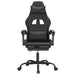 Scaun de gaming pivotant/suport picioare negru piele ecologică - WALTI WALTI