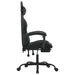 Scaun de gaming pivotant/suport picioare negru piele ecologică - WALTI WALTI