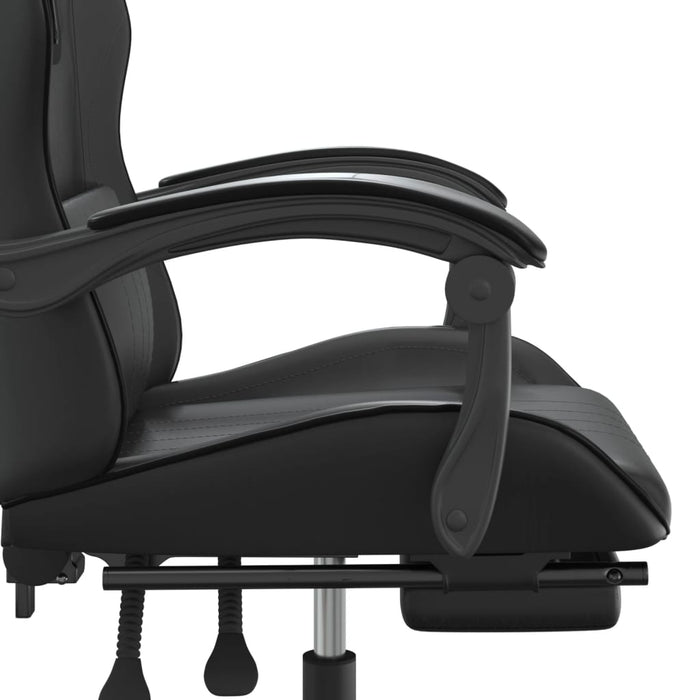 Scaun de gaming pivotant/suport picioare negru piele ecologică - WALTI WALTI