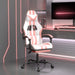 Scaun de gaming pivotant cu suport picioare alb&roz piele eco - WALTI WALTI