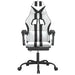 Scaun de gaming pivotant cu suport picioare alb&negru piele eco - WALTI WALTI