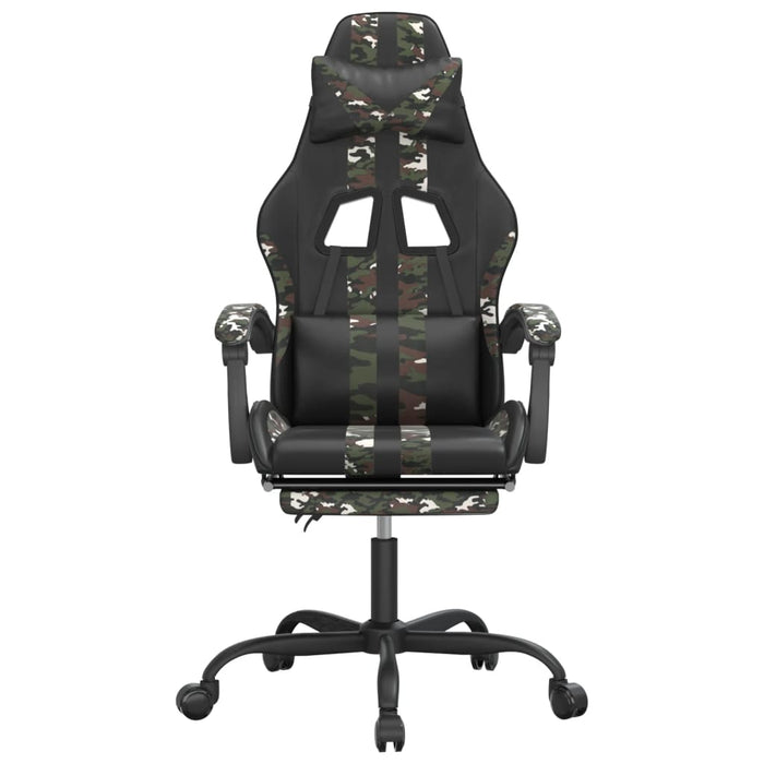 Scaun de gaming cu suport picioare negru/camuflaj piele eco - WALTI WALTI