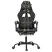 Scaun de gaming cu suport picioare negru/camuflaj piele eco - WALTI WALTI
