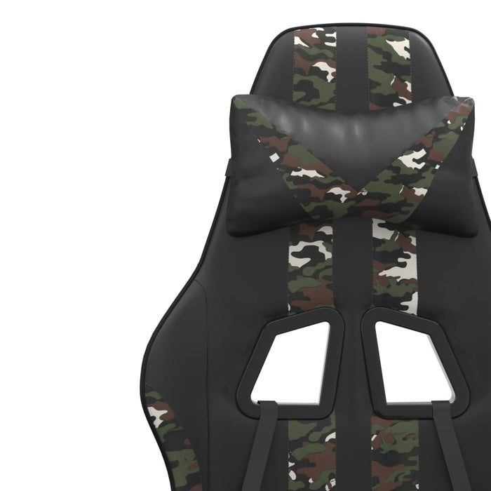 Scaun de gaming cu suport picioare negru/camuflaj piele eco - WALTI WALTI
