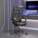 Scaun de gaming cu suport picioare negru/camuflaj piele eco - WALTI WALTI
