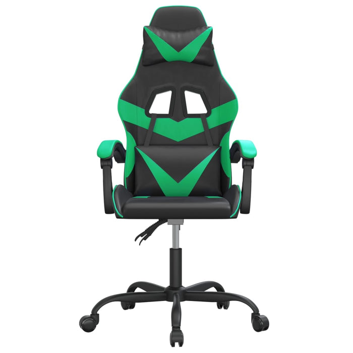 Scaun de gaming pivotant, negru și verde, piele ecologică - WALTI WALTI