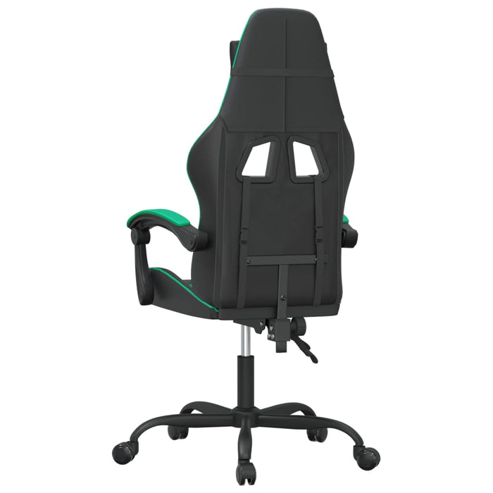 Scaun de gaming pivotant, negru și verde, piele ecologică - WALTI WALTI