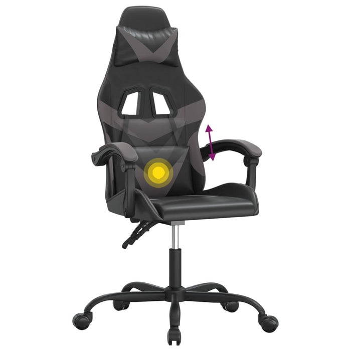 Scaun de gaming pivotant, negru și gri, piele ecologică - WALTI WALTI