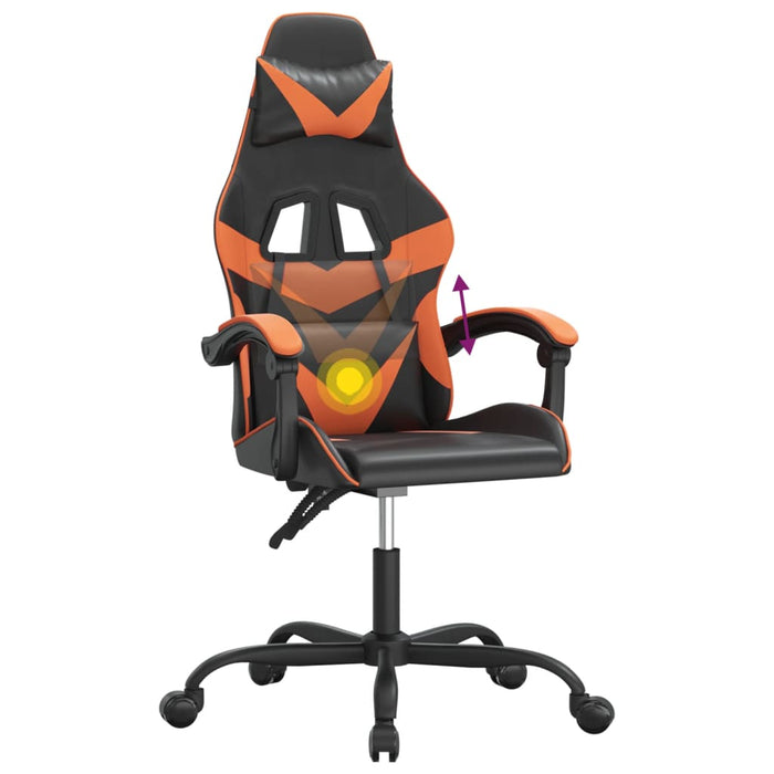 Scaun de gaming pivotant, negru și portocaliu, piele ecologică - WALTI WALTI