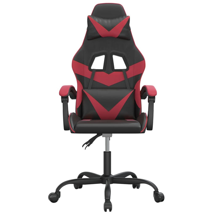 Scaun de gaming pivotant, negru și roșu vin, piele ecologică - WALTI WALTI