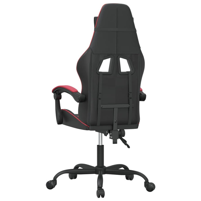Scaun de gaming pivotant, negru și roșu vin, piele ecologică - WALTI WALTI