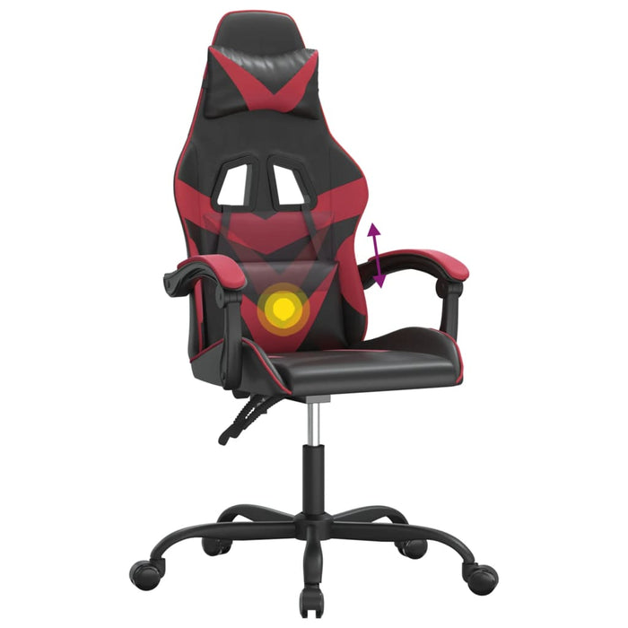 Scaun de gaming pivotant, negru și roșu vin, piele ecologică - WALTI WALTI