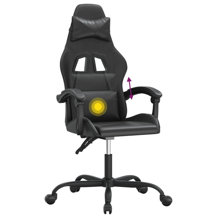Scaun de gaming pivotant, negru, piele ecologică - WALTI WALTI